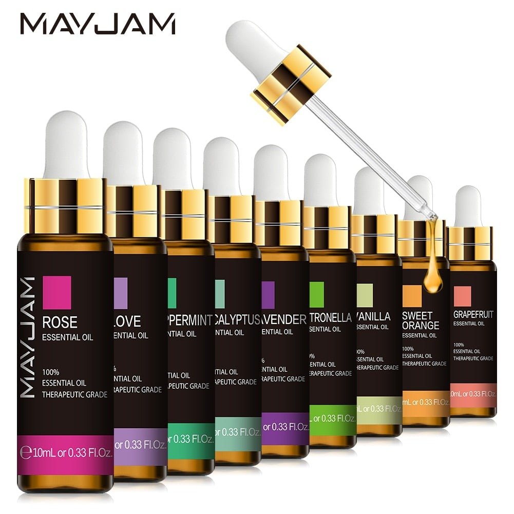 10ML Lavender Essential Oil Diffuser Pure Essential Oils Rose Eucalyptus Jasmine Vanilla Mint Sandalwood Tea Tree Aroma Oil