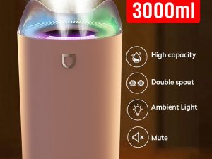 3L Air Humidifier Essential Oil Aroma Diffuser Double Nozzle With Coloful LED Light Ultrasonic Humidifiers Aromatherapy Diffuser