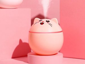 Air Humidifier for Home Ultrasonic Car Mist Maker with Colorful Night Cat USB Lamps Mini Office Air Purifier